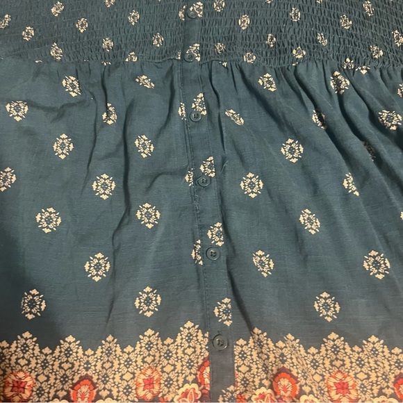 Torrid Women's Plus Babydoll Rayon Slub Smocked Button-Front Tunic Top 6X Boho - Picture 12 of 16